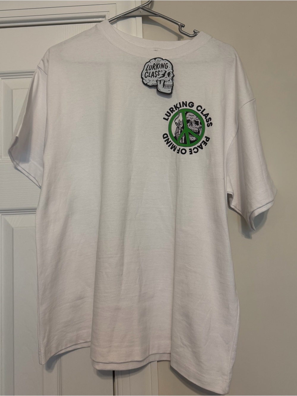 Zumiez Lurking Class White Tee with Green Peace Graphic
